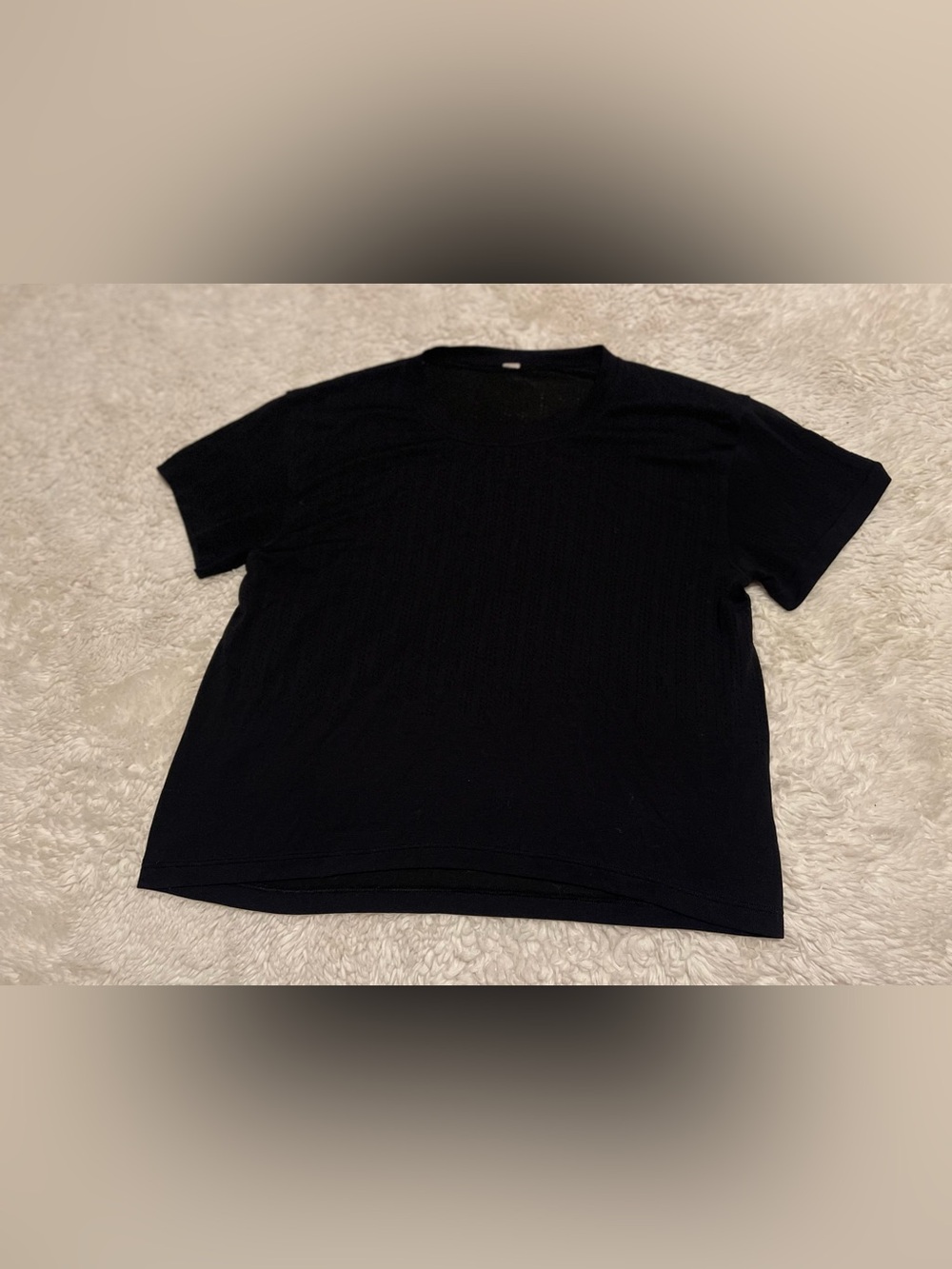 Lululemon Train To Be Short Sleeve Crop Top Black Size 6 Mesh Breathable